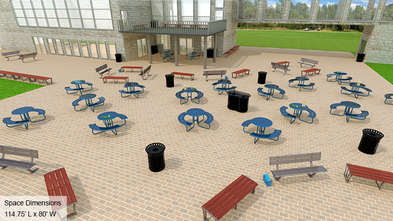 School Outdoor Seating - Overall View